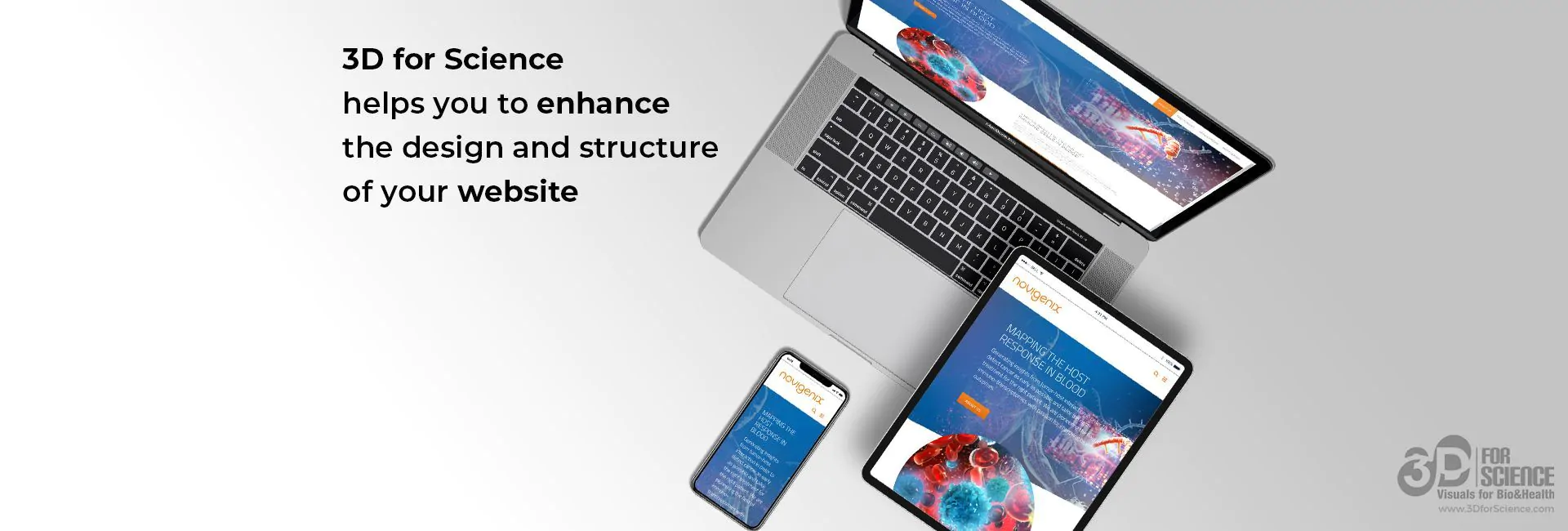3dforscience helps you to enhance the desing of medical website